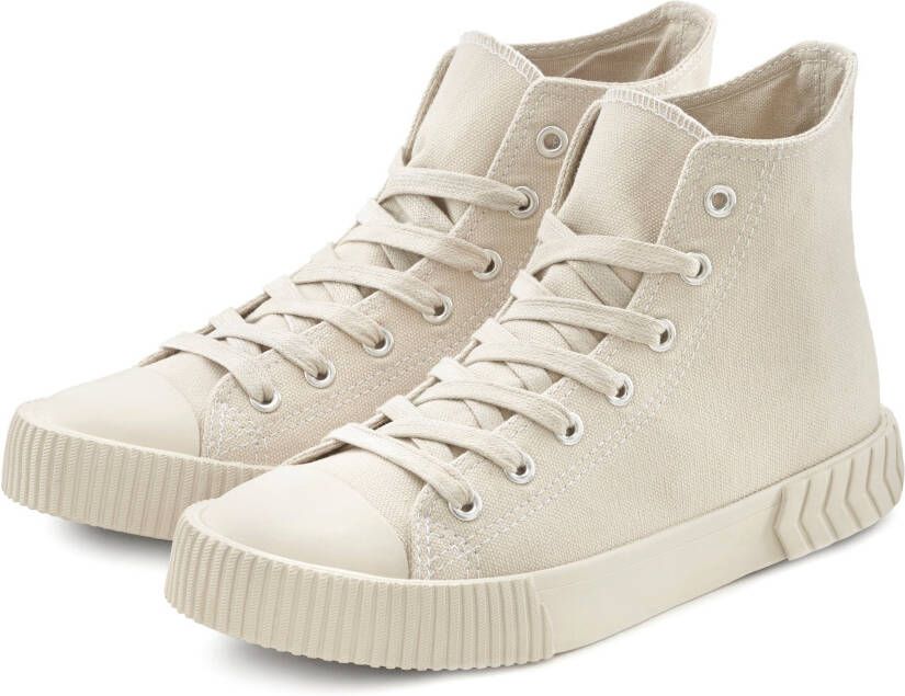 Lascana Laarsjes van textiel om te veters high sneakers veterschoenen