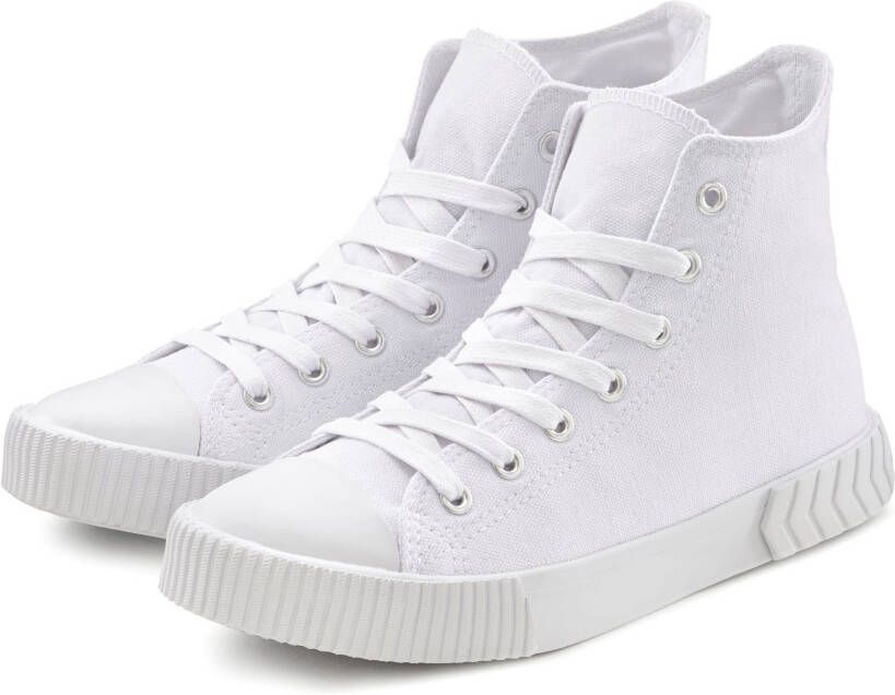 Lascana Laarsjes van textiel om te veters high sneakers veterschoenen