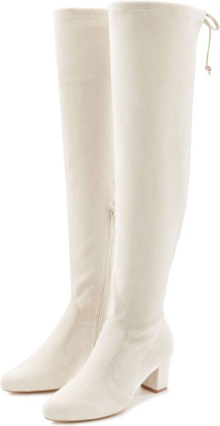 Lascana Overknee-laarzen Slouchy Boots Lange laarzen instapboot zacht stretchmateriaal blokhak