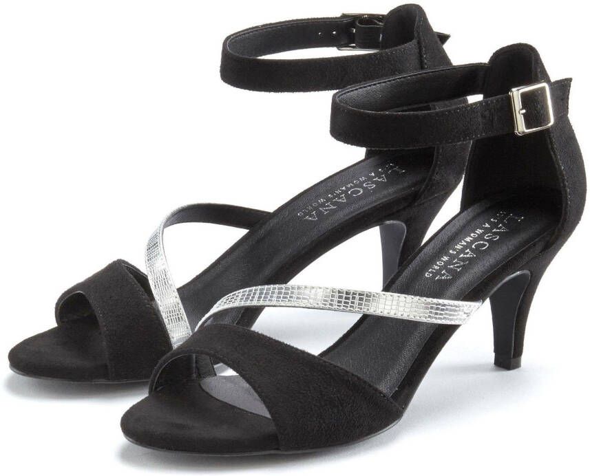 Lascana Sandaaltjes High-heel sandalen met hoge hakken en enkelbandjes Sandalette zomerschoen met bandjes comfortabele hakhoogte VEGAN