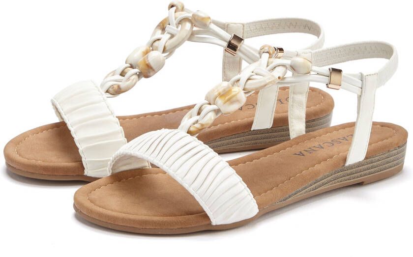 Lascana Sandalen Sandalette zomerschoen met elastische banden sieraantjes