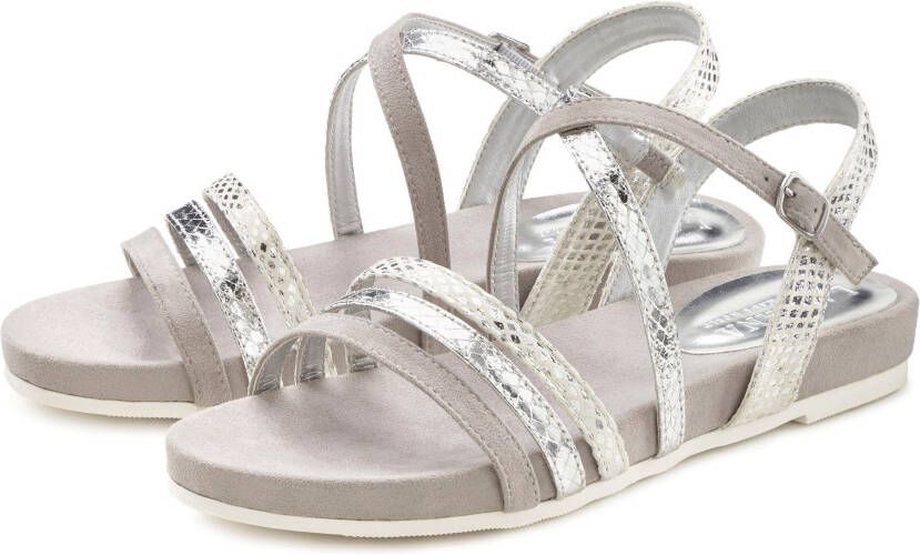 Lascana Sandalen Sandalette zomerschoen met metallic-look VEGAN