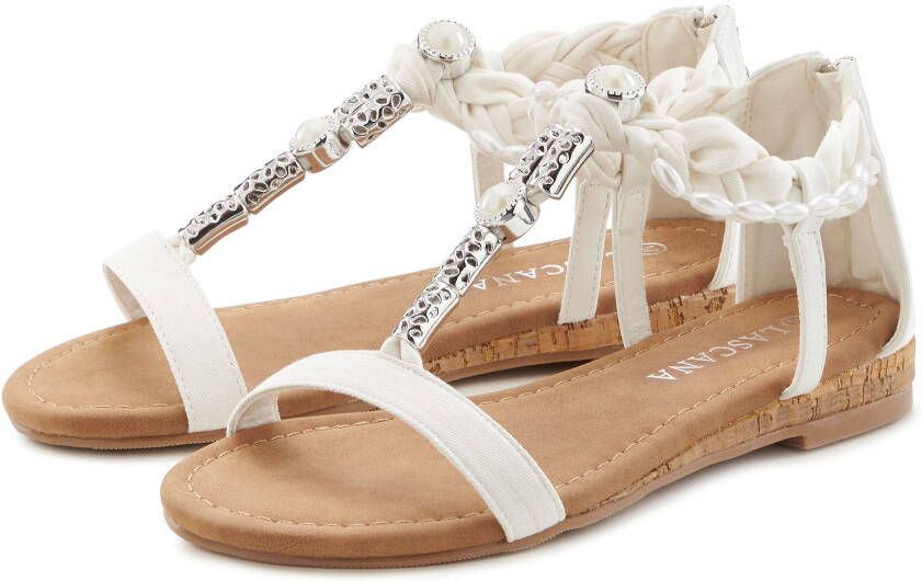 Lascana Sandalen Sandalette zomerschoen met sieraandeel VEGAN