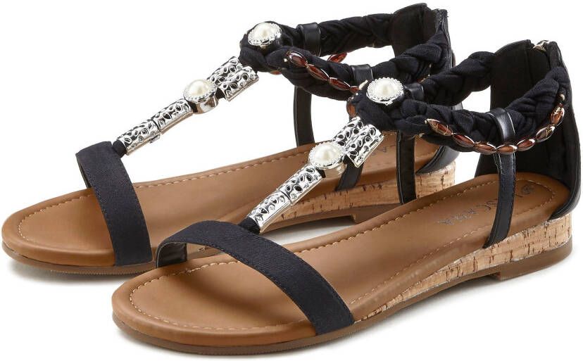 Lascana Sandalen Sandalette zomerschoen met sieraandeel VEGAN