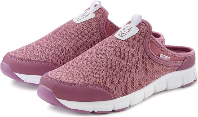 Lascana Slip-on sneakers Halfschoen vrijetijdsschoen sabot clogs van licht mesh-materiaal.