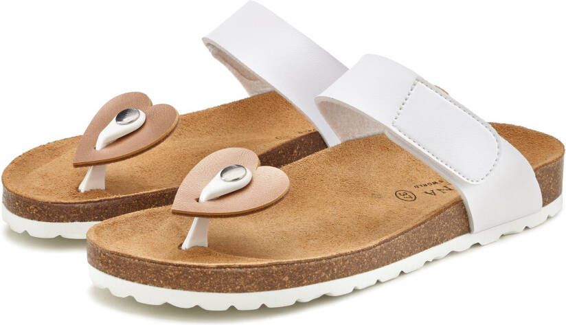 Lascana Slippers Mule sandaal open schoen kurkvoetbed 2 afneembare bovenkanten (3-delig)