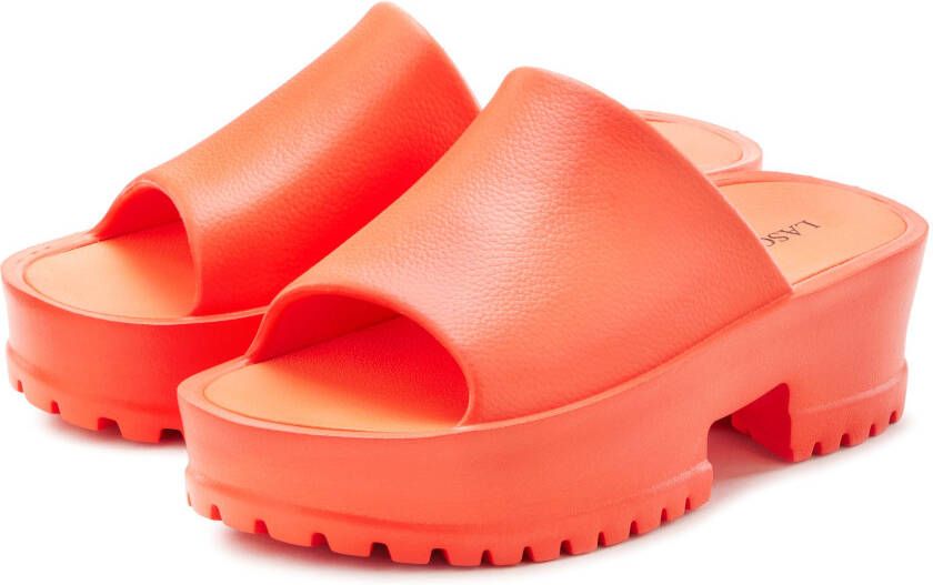 Lascana Slippers Mule sandaal open schoen met plateausool