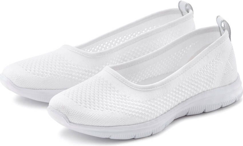 Lascana Sneaker-ballerina s ultralichte slipper slip-on sneaker vrijetijdsschoen vegan