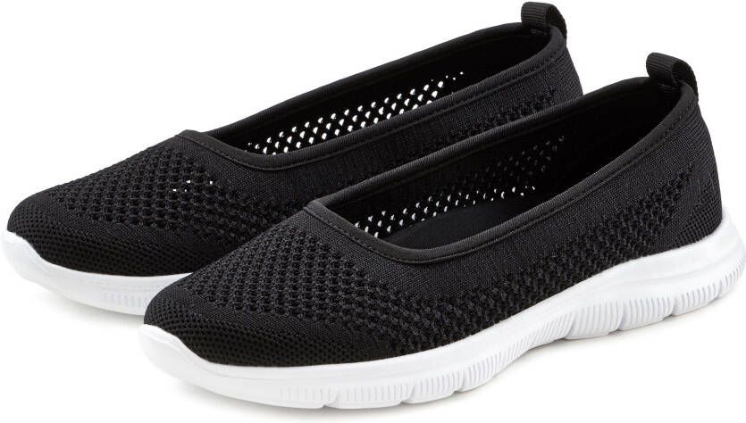 Lascana Sneaker-ballerina s ultralichte slipper slip-on sneaker vrijetijdsschoen vegan