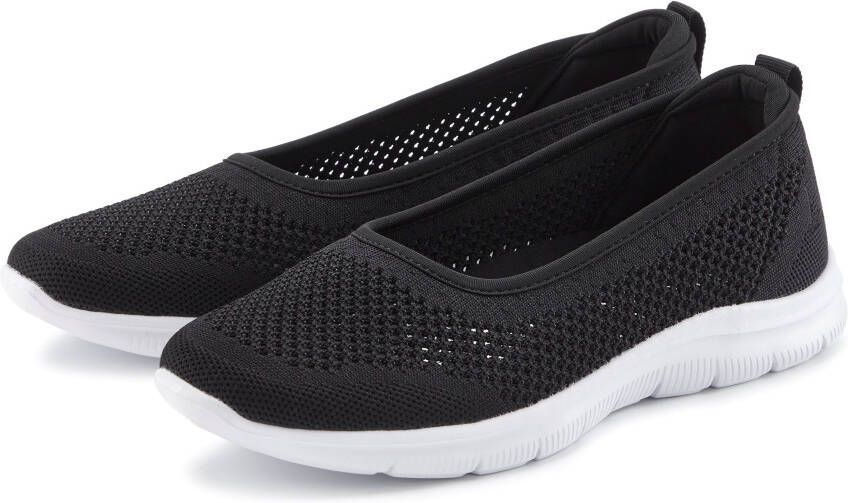 Lascana Sneaker-ballerina s ultralichte slipper slip-on sneaker vrijetijdsschoen vegan