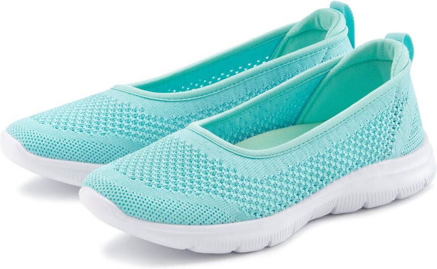 Lascana Sneaker-ballerina s ultralichte slipper slip-on sneaker vrijetijdsschoen vegan