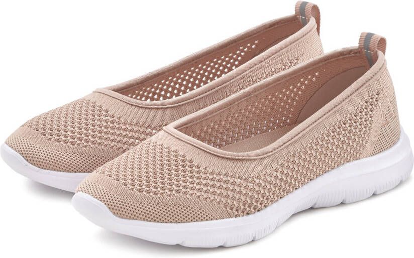 Lascana Sneaker-ballerina s ultralichte slipper slip-on sneaker vrijetijdsschoen vegan