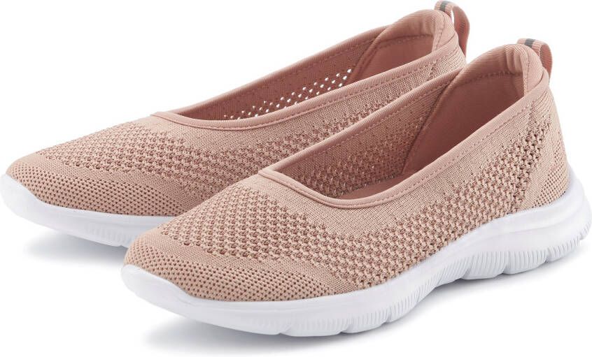 Lascana Sneaker-ballerina s ultralichte slipper slip-on sneaker vrijetijdsschoen vegan