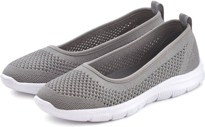 Lascana Sneaker-ballerina s ultralichte slipper slip-on sneaker vrijetijdsschoen vegan