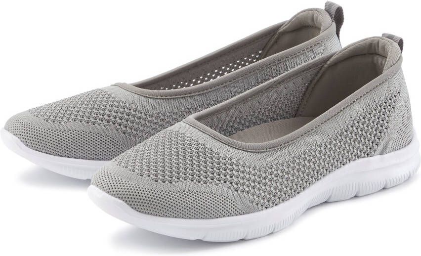 Lascana Sneaker-ballerina s ultralichte slipper slip-on sneaker vrijetijdsschoen vegan