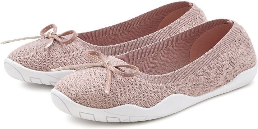 Lascana Sneaker ballerina's Slipper halfschoen slip-on sneaker ultralicht VEGAN