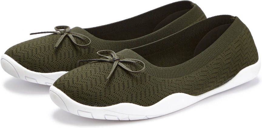 Lascana Sneaker ballerina's Slipper halfschoen slip-on sneaker ultralicht VEGAN