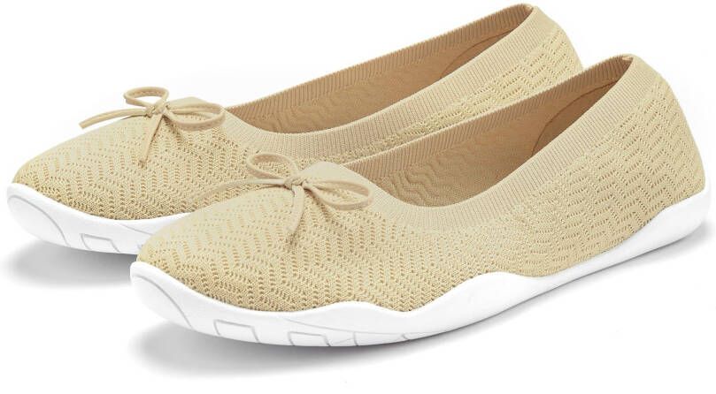 Lascana Sneaker ballerina's Slipper lage schoen slip-on sneaker ultralicht VEGAN