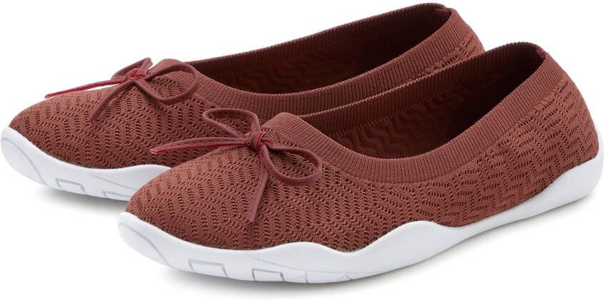 Lascana Sneaker ballerina's Slipper lage schoen slip-on sneaker ultralicht VEGAN