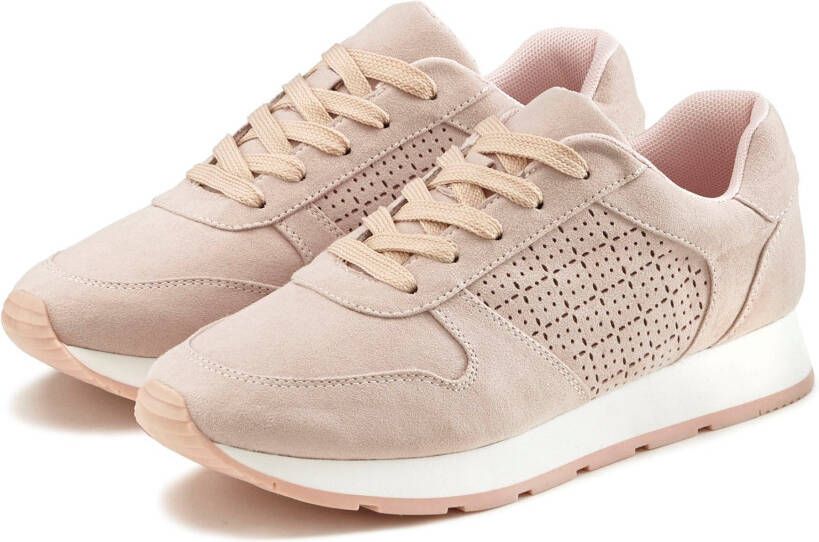 Lascana Sneakers met filigraan cut-outs veterschoen vrijetijdsschoen vegan