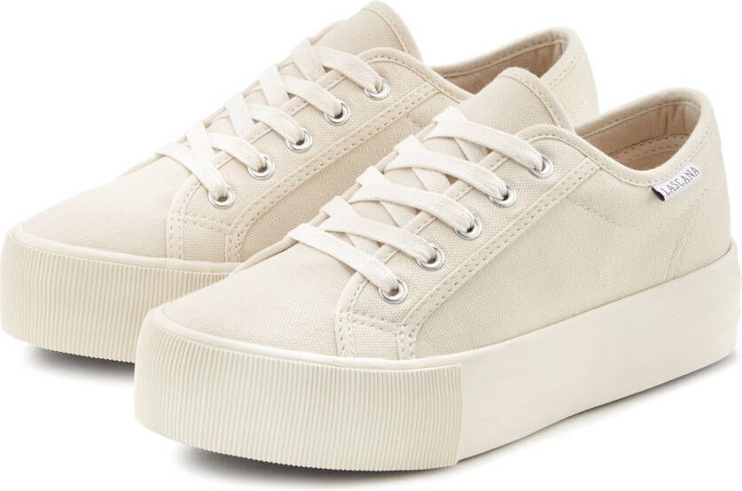 Lascana Sneakers Veterschoen vrijetijdsschoen van textiel met plateausole