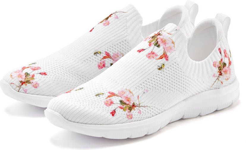 Lascana Sneakers voor instappen met bloempatroon vegan