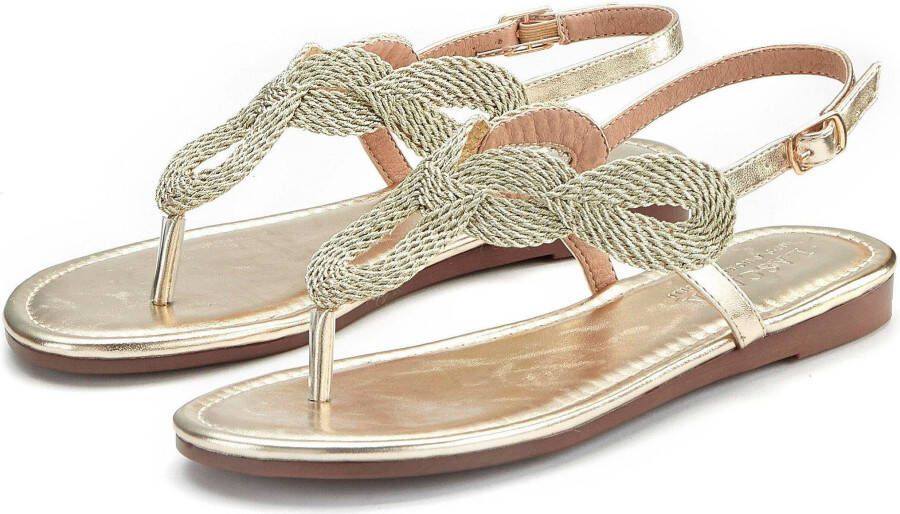 Lascana Teenslippers Sandaal pantoletten in metallic-look VEGAN