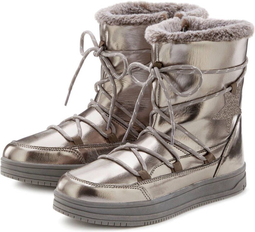 Lascana Winterlaarzen met warm voering & glitterdetail snowboots winterlaarzen enkellaars