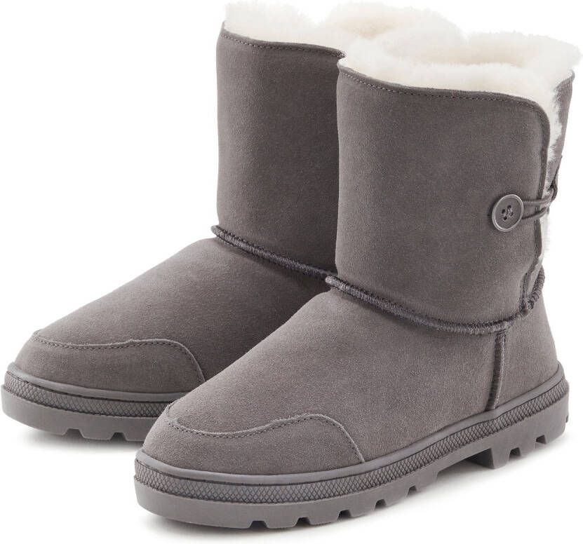 Lascana Winterlaarzen van knuffelig lamsvacht robuuste zool winterlaars snowboots