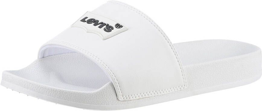 Levi's Slippers JUNE BATWING PATCH S plateau zomerschoen slippers met contrast-logo-opdruk