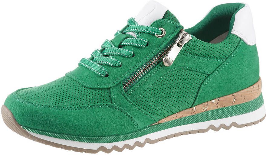 Marco Tozzi Sneakers met sleehak vrijetijdsschoen lage schoen veterschoen in vegan uitvoering