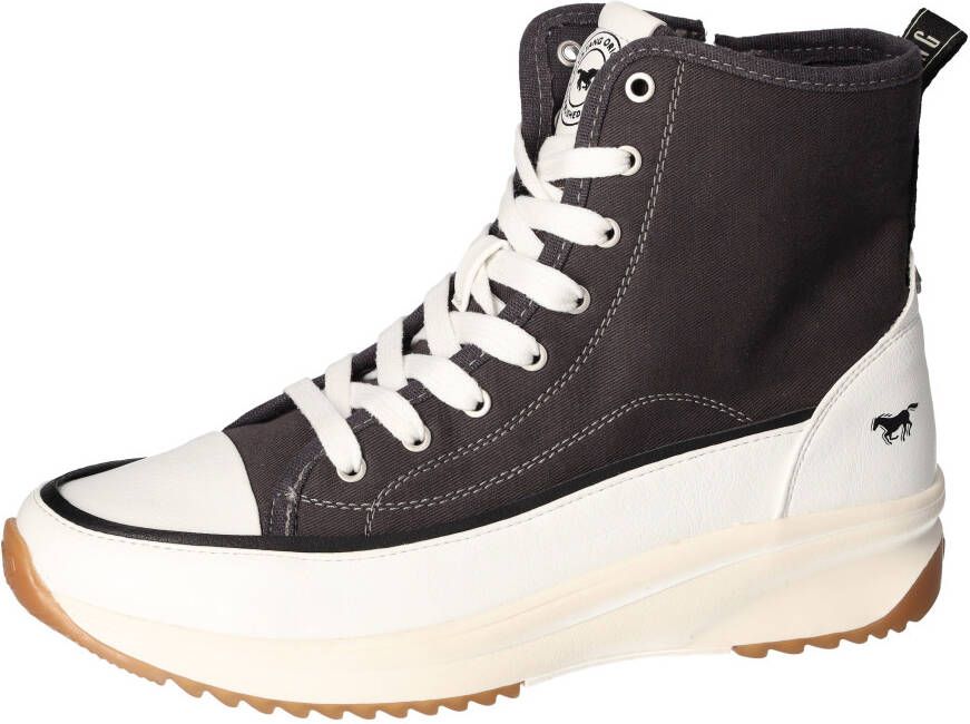 Mustang Shoes Hoge veterschoenen plateau high top-sneaker vrijetijdsschoen met rits