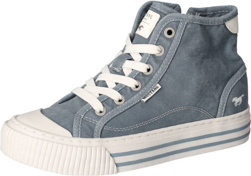 Mustang Shoes Plateausneakers veterschoen vrijetijdsschoen high top-sneaker met rits