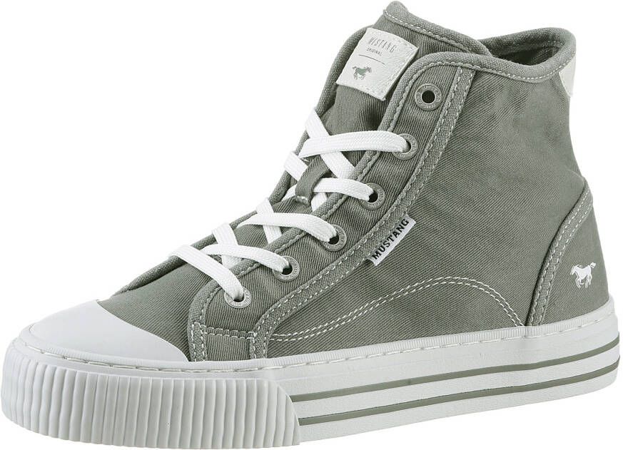 Mustang Shoes Plateausneakers veterschoen vrijetijdsschoen high top-sneaker met rits