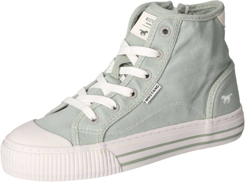 Mustang Shoes Plateausneakers veterschoen vrijetijdsschoen high top-sneaker met rits