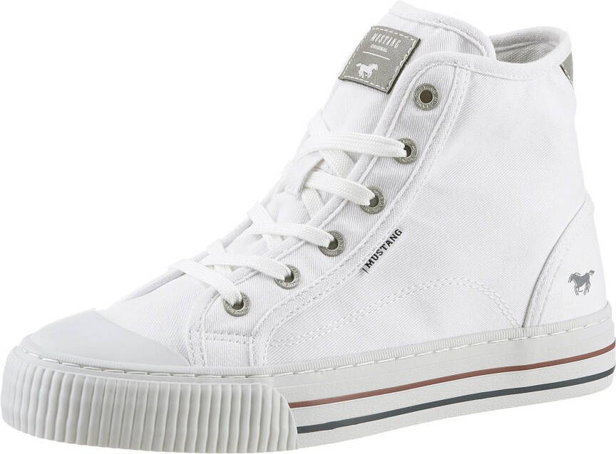 Mustang Shoes Plateausneakers veterschoen vrijetijdsschoen high top-sneaker met rits