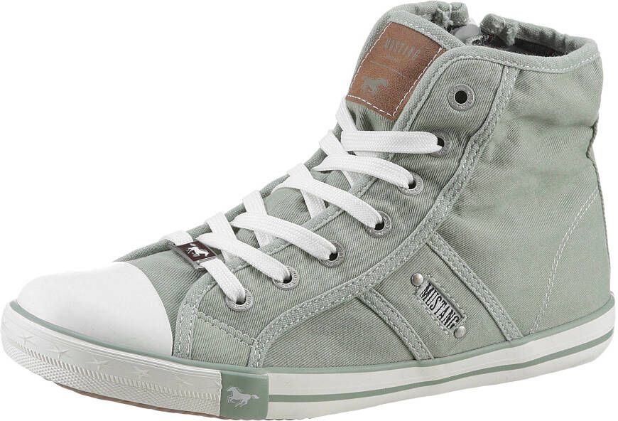 Mustang Shoes Sneakers High-Top-Sneaker Vrijetijdsschoen high top-sneaker veterschoen met label in de loopzool