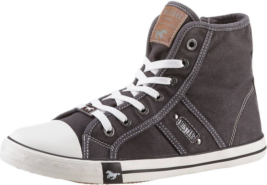 Mustang Shoes Sneakers High-Top-Sneaker Vrijetijdsschoen high top-sneaker veterschoen met label in de loopzool