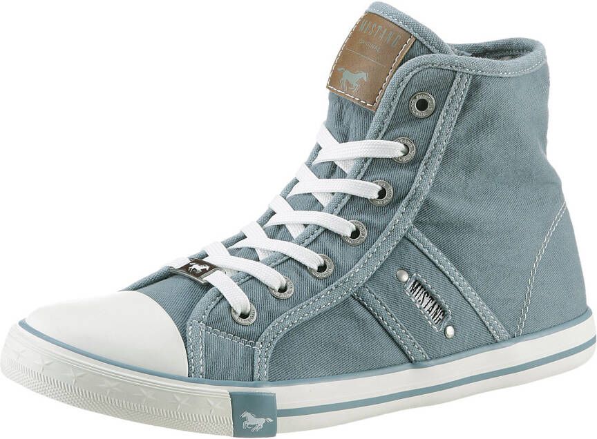 Mustang Shoes Sneakers High-Top-Sneaker Vrijetijdsschoen high top-sneaker veterschoen met label in de loopzool