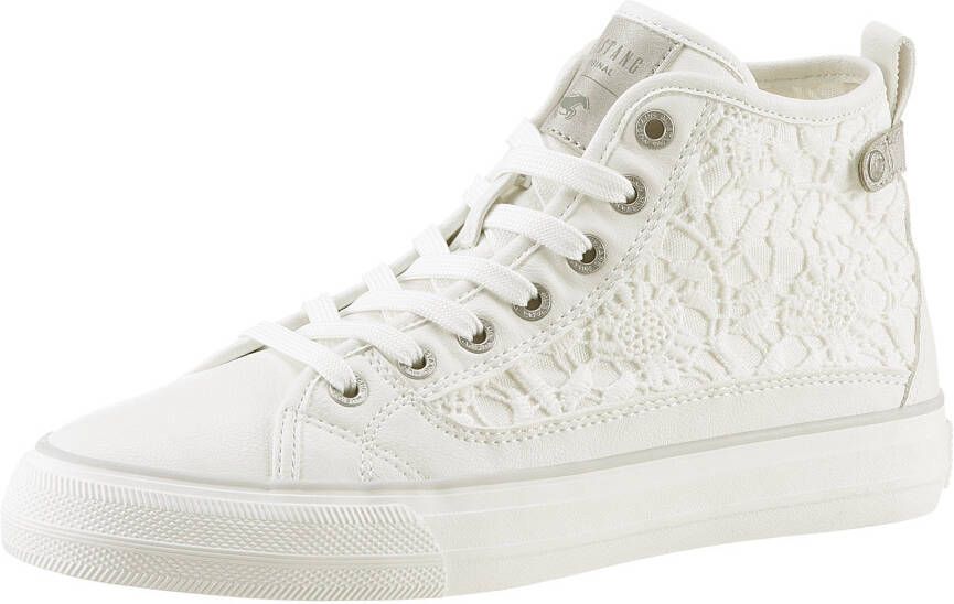 Mustang Shoes Veterschoenen high top sneakers vrijetijdsschoen met stijlvolle textielinzet