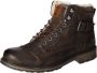 Mustang Shoes Winterlaarzen blokhak winterlaarsjes veterschoenen met geruit accent - Thumbnail 1