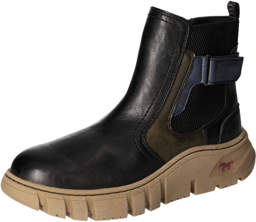 Mustang Shoes Winterlaarzen enkellaars instaplaarzen plateausool met stretchinzet