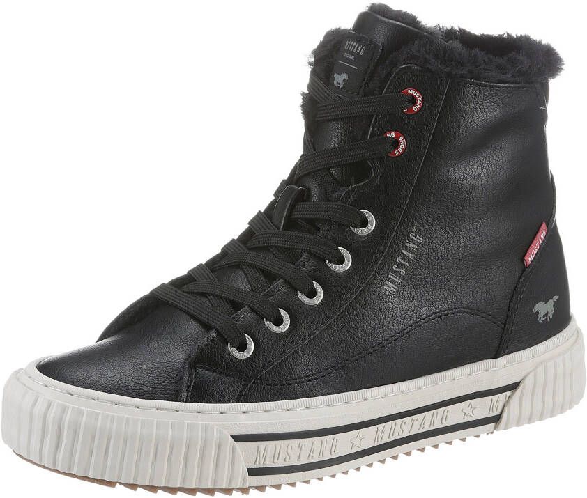 Mustang Shoes Winterlaarzen high top sneakers veterschoenen met plateauzool