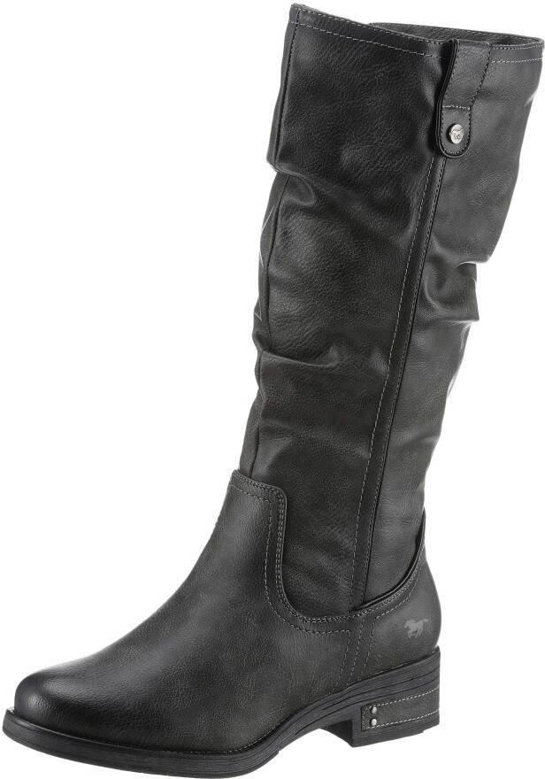 Mustang Shoes Winterlaarzen long shaft boots block heel with gathers at the slouchy shaft