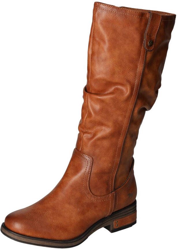 Mustang Shoes Winterlaarzen long shaft boots block heel with gathers at the slouchy shaft