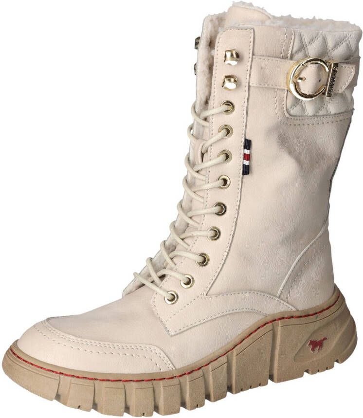 Mustang Shoes Winterlaarzen veterschoenen snowboots profielzool met binnenrits