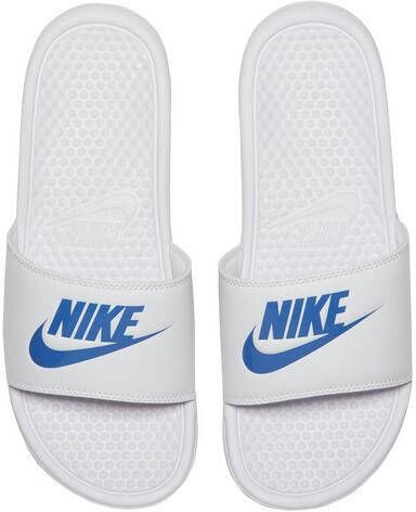 Nike Benassi JDI Slipper voor heren White/White/Varsity Royal Heren -  Schoenen.nl