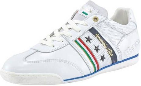 Pantofola d'Oro Imola Romagna Flag Sneakers Heren Leren Veterschoenen Wit