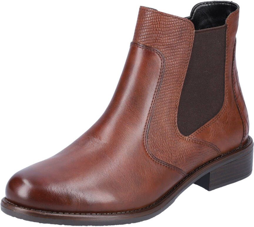 Remonte Chelsea-boots blokhak laarsjes business schoen accenten in reptiel-look