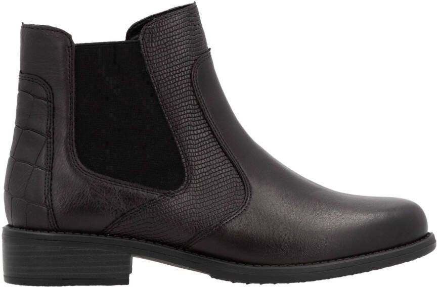 Remonte Chelsea-boots blokhak laarsjes business schoen accenten in reptiel-look